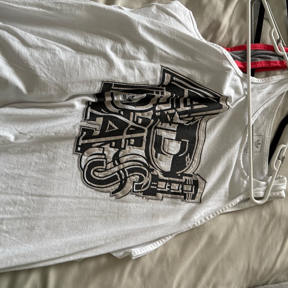 White Graphic Tank Top
